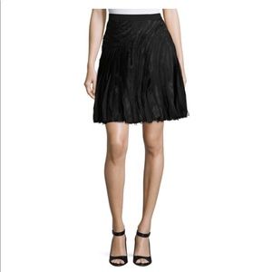 Halston Heritage engineered strip flared skirt.